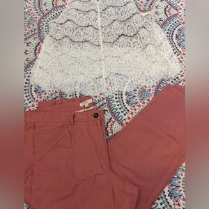 LOFT Linen Women's Canyon Rose Pink Pants